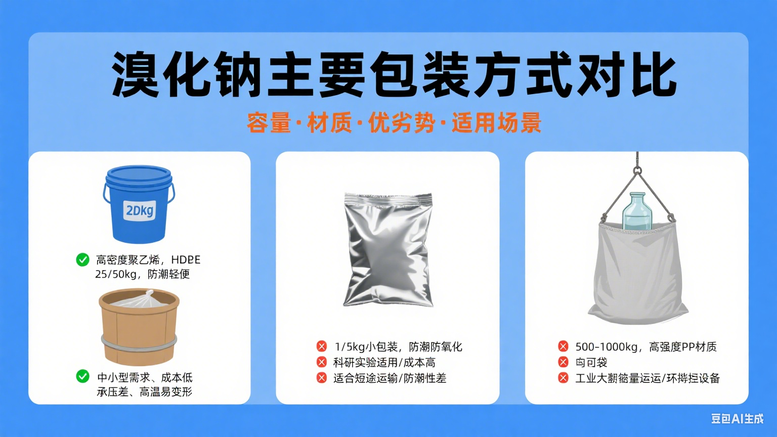 溴化钠厂家的包装方式有哪些