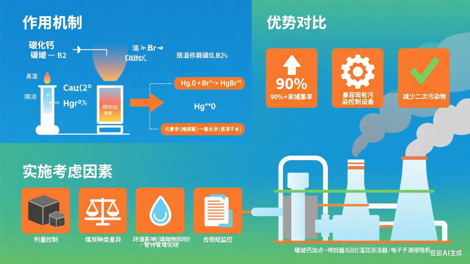 使用溴化钙粉末去除燃煤电厂排放的汞